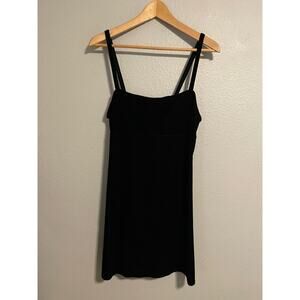 Vintage Urban Nites Womens Mini Dress Medium Black Velvet Babydoll Strappy Witch